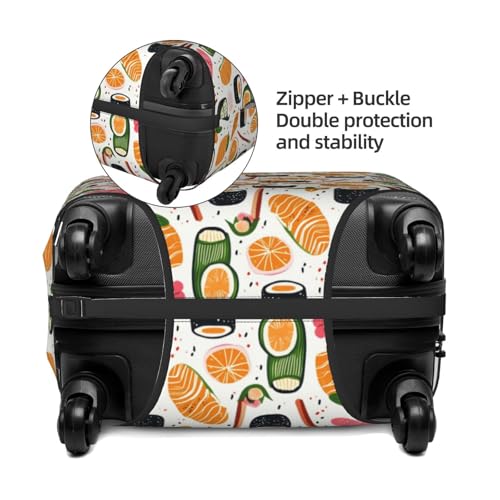 Luggage Cover Protector - Cute Sushi Sashimi Print Suitcase Covers for Luggage Fit 18-21 Inch Suitcase3