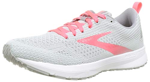 Brooks Damen Revel 4 Laufschuh, Oyster Alloy Fiery Coral