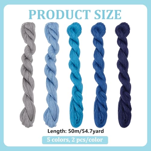FREEBLOSS Hilos de Algodón 10 Colores Sashiko 10x50m miniatura 2