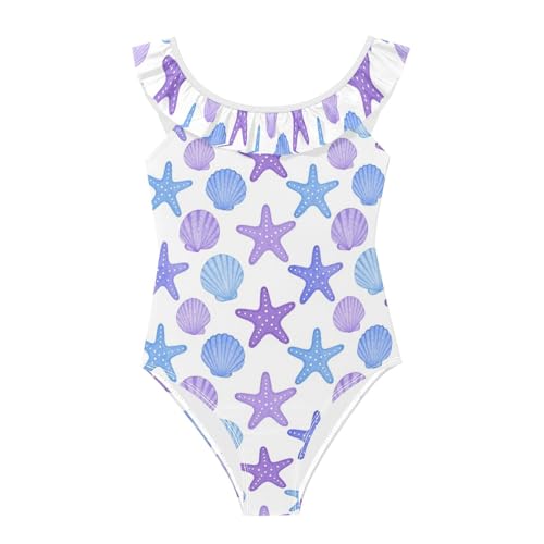 Maillot de bain doux fille coquillage lavande respirant été
