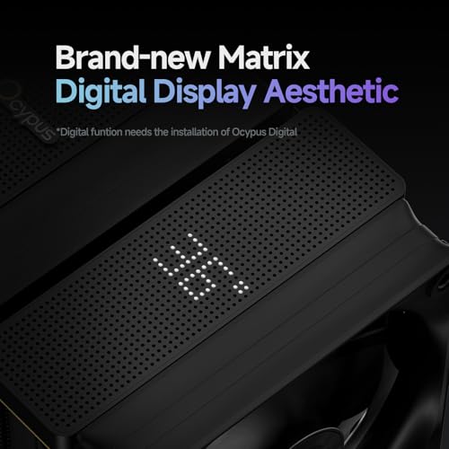 Iota A40 CPU Air Cooler Single Tower CPU Cooler with Digital Display,4 Heat Pipes,Silent 120mm FDB Fan,High Efficiency Radiator,CPU Cooling Fan for AMD AM4/AM5,Intel LGA 115X/1200/1700/1851,BK