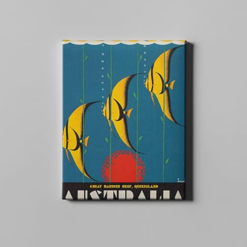 Póster de la Gran Barrera de Coral en lienzo mediano para decorar salones modernos