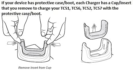 Diagram showing how to remove the charger insert