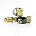 Stanbroil Propane Gas Brass Tee Adapter with 4 Port for RV or Motorhome