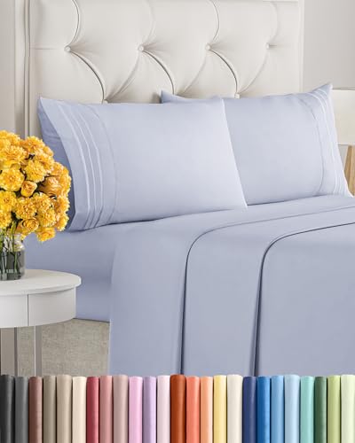 Image of Full Size 4 Piece Sheet Set - Soft & Cooling Sheets - Light Dusty Purple