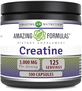 Amazing Formulas Creatine 3000Mg Per Serving 500 Capsules Supplement | Non-GMO | Gluten Free | Made in USA