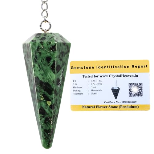 Image of Flower Stone Pendulum Dowsing Tool - Natural Crystal Pendulum for Spiritual Guidance - Premium Dowser Pendulum for Accurate Divination and Energy Healing - Perfect for Energy Healing and Chakra Balancing - Handcrafted with Precision and Elegance