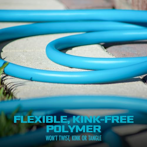 Aqua Joe AJPGH50-DWS Hybrid Polymer Flex Garden Hose, Kink-Free Hose, 450 PSI Max, 50 Feet Long, 5/8 Inches Wide