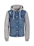 Mangas de tela Jack & Jones Jjialvin Jjjacket AKM 074, Chaqueta de Jean Hombre, Mezclilla Azul, L
