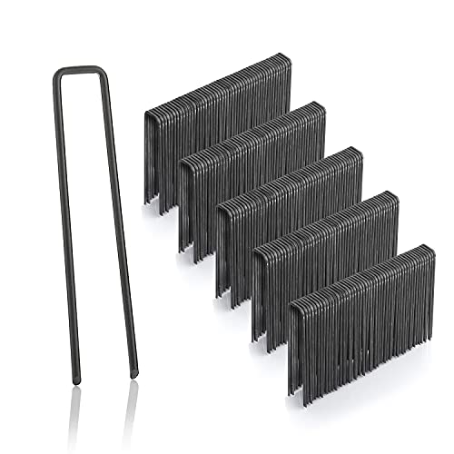 GardenMate Lot de 300 piquets d'ancrage de 100 mm de Long, 13 mm de Large, Ø 2,9 mm, ancrage de Fixation au Sol pour Le Jardin en Acier Non galvanisé, piquets pour Fixation de Toiles Anti-Mauvaises