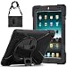 iPad 2/3/4 Case, TSQ Heavy Duty Rugged Protective Shockproof Durable Hard Case with Handle Hand Grip, Shoulder Strap&360 Degree Stand, for Kids Girl Boy iPad 2nd/3rd/4th Generation Case Cover Black