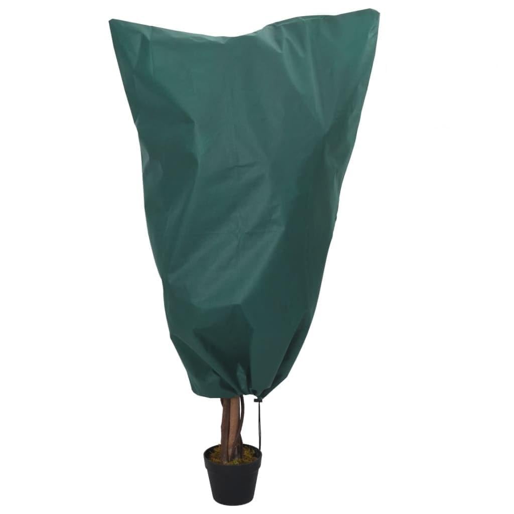 Housses de Protection pour Plantes avec Cordon de Serrage 4 pièces Vertes en Tissu Non tissé résistantes au Gel pour arbustes légumes Fleurs Plantes en extérieur Balcon Jardin Serre terrasse