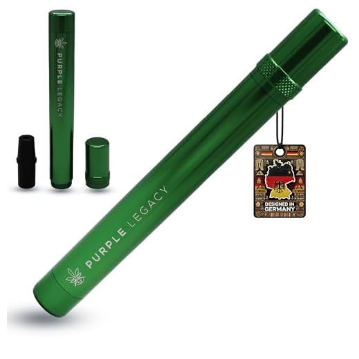 PURPLE LEGACY Estuche para porros A Prueba de olores de Aluminio Estuche para porros A Prueba de olores e Impermeable con Soporte para porros para porros Tubo de 138 mm de Largo Estuche de Transporte
