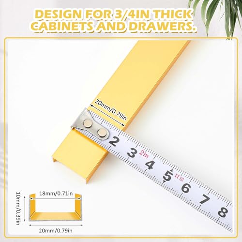 Image of MorningRo 8 Pcs Aluminum Cabinet Edge Protector for Wall Door Frame Cabinets Protection, Slip on Cabinet Door Edge Protector for Prevent Wear, Suit for Thickness Less Than 3 /4 inch(Gold)