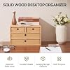 KIRIGEN Wood Desktop Storage Cabinet with 4 Drawers, 3-Tier Desk Organizer for Letter-Size Paper, Mail, Home Office Supplies, Makeup, Crafts, Desk or Countertop, Fully Assembled WJG34-NA #3