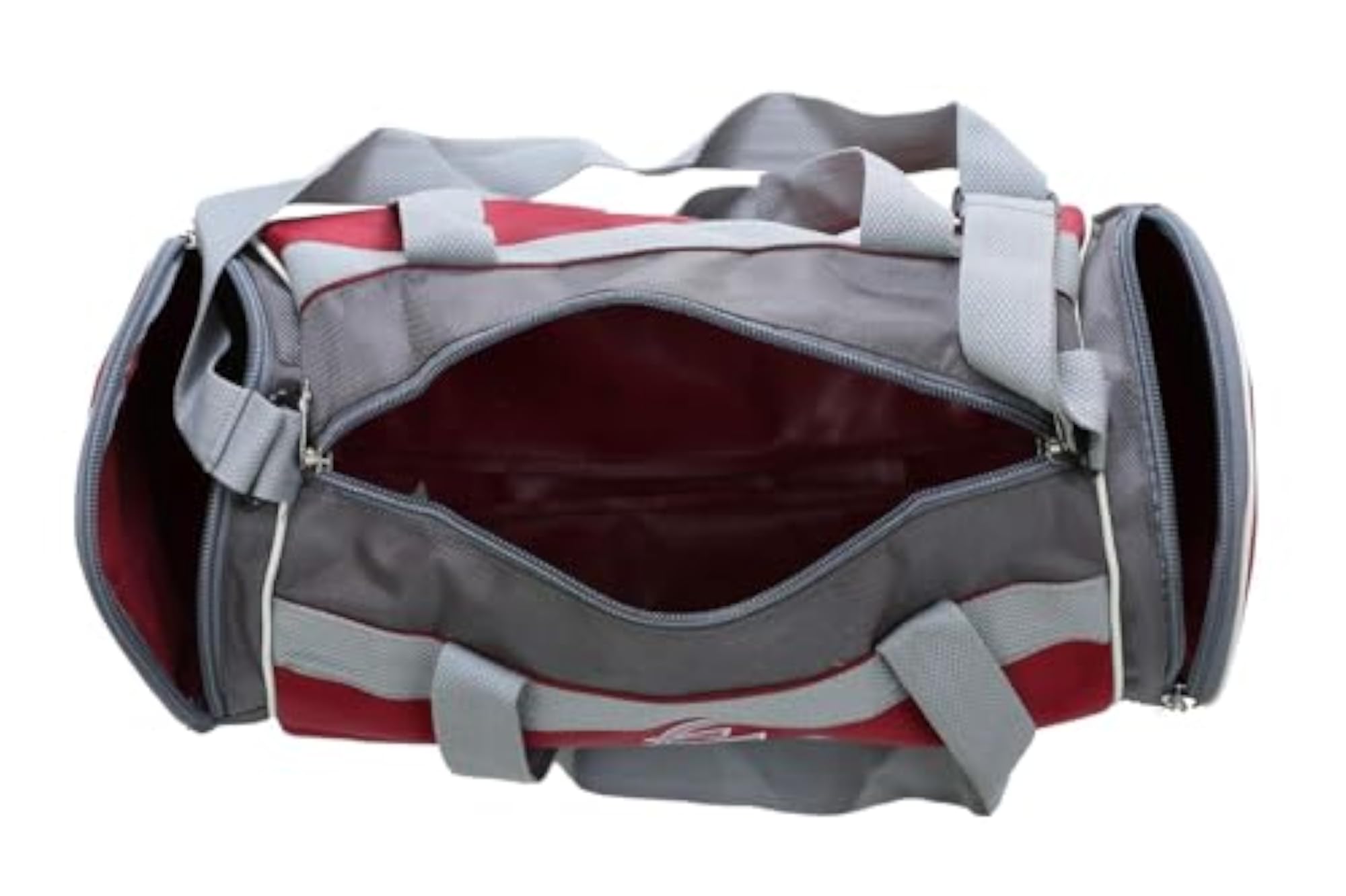 Stylish Maroon and Grey Sports Duffel Bag