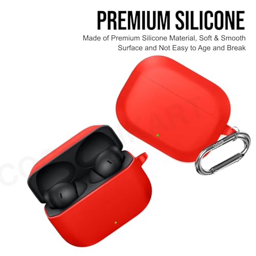 Image of Soft Silicone Case Cover Compatible for OnePlus Nord Buds 3r (2025) -Red