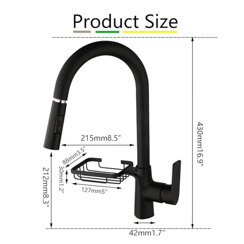 Grifo de cocina extraíble monomando giratorio 360 con estante 5