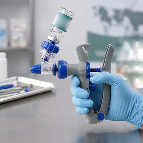 Seringue continue pour bétail à dose réglable avec porte-bouteille - 2
