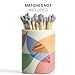 Decorative Ceramic Match Holder with Striker Pads - Colorful Leaves Design - Matchstick Holder with Striker - Adorable Hippie Room Decor - Decorative Matches Holder with Striker