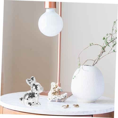Estatua de conejo espejado única Ciieeo para decoración de fiesta temática disco, boda y eventos miniatura 5