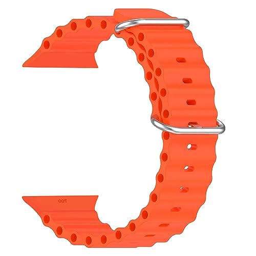 Image of ACM Watch Strap Slide 42mm 44mm 45mm 46mm 49mm Silicone Smart Belt Compatible with Boat Wave Elevate Smartwatch Classic Band Orange