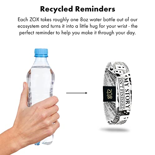 Zox Inspirational & Motivational Bracelet – My Story Isn't Finished – Uplifting Reversible Stretch Wristband With Positive Affirmations Made From Recycled Plastic – Encouragement Gifts For Men, Women & Kids -Medium #TOP2