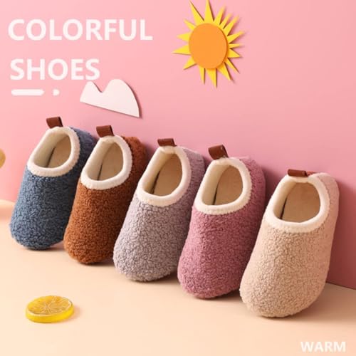 Kids Sherpa Slippers Toddler Fuzzy Non Slip Fleece Cute Indoor Fall Winter House Shoes Wool Warm Walking Sneakers2