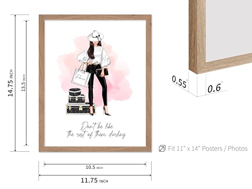 Image of Poster Master Don't Be Like The Rest of Them Darling Poster - Fashion Print - Positive Quote Art - Trendy Art - Gift for Women & Fashionista - Decor for Bedroom or Girls Room, 11x14 Beige Framed