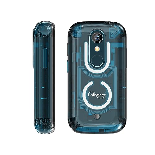 Image of Unihertz Jelly Star Mini Smartphone 3 Inch Smallest Tiny 4G Cell Phone Android 13 Transparent Design LED Light NFC OTG 8GB RAM 256GB ROM (Blue) Compatible with T-Mobile and Verizon only