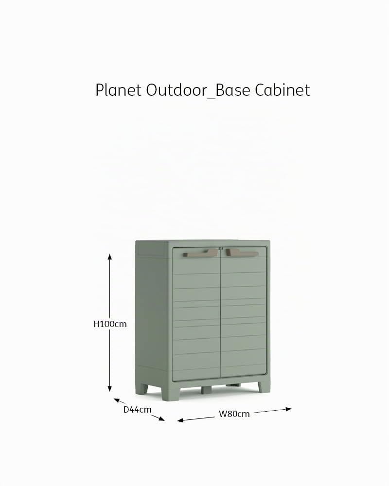 Keter Planet Outdoor Kunststoffschrank niedrig jadegrün 80 x 44 x 100 cm IPX3 UV- und wasserbeständig