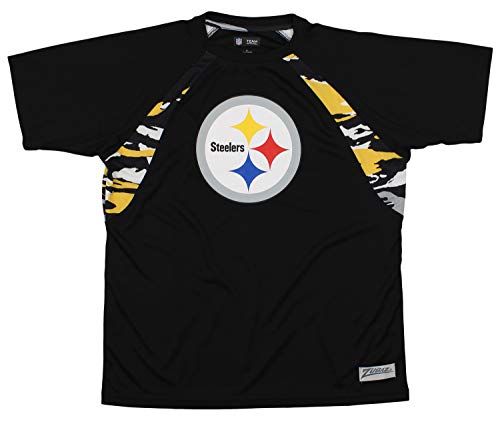 Zubaz NFL Men's Camo Solid T-Shirt, Pittsburgh Steelers Medium
