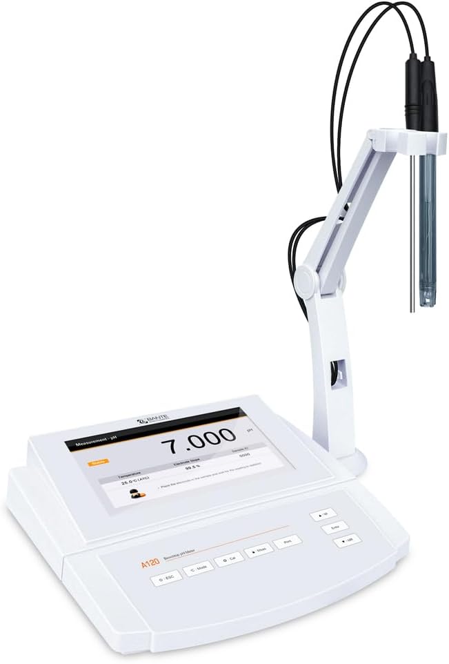 Bante A120 Laboratory pH Meter | Benchtop pH Meter | ±0.002 pH Accuracy, 5 Points Calibration, Selectable ORP Measurement Mode, Auto-Read Endpoint, 1000 Sets of Data Storage