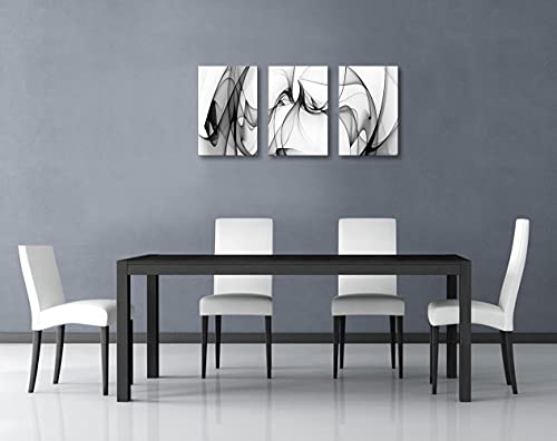 Gutilanda Art Black And White Abstract Line Art Canvas Print Painting Modern Wall Decor Artwork, Home Office #TOP4