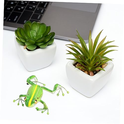 GANAZONO metal poison frog outdoor statues tiny animal figurines miniture decoration Frogs mini Animal Ornament Desktop Animal Figurine lifelike statue cartoon figurine craft figurine Glass - Image 4