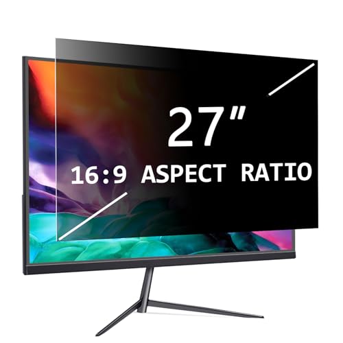 PYS Filtro de privacidad para pantalla PC de 27 pulgadas 16:9, protector de pantalla anti espía, antiluz, azul película, extraíble filtro de privacidad