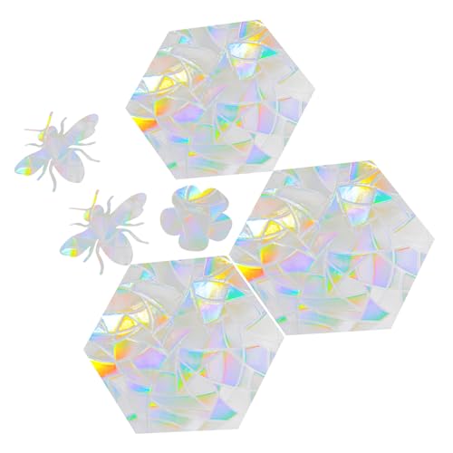 HOMSFOU 1juego Pegatinas Anticolisión Para Ventanas Decorativas y Estáticas Diseño De Abejas De Ecológico Fácil Aplicación y Retiro Para Protección De Aves y Seguridad El Hogar
