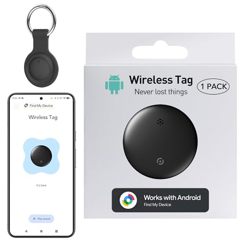 Android Smart Bluetooth Tracker (2025) Compatible AirTag with Google Find My Device, Air Tracker Tags for Android, Key Finder GPS Item Locator for Keys, Bags, Luggage, IP67 Waterproof, 1 Pack