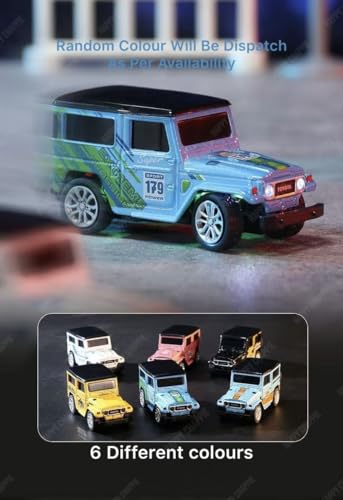 Image of Mini Die-Cast RC Car 1:64 Scale | High-Speed Desktop Remote Control Car with LED Headlights | 2.4GHz Mini Controller, 15m Range, Type-C Charging | Toy Car Model for Kids & Adults