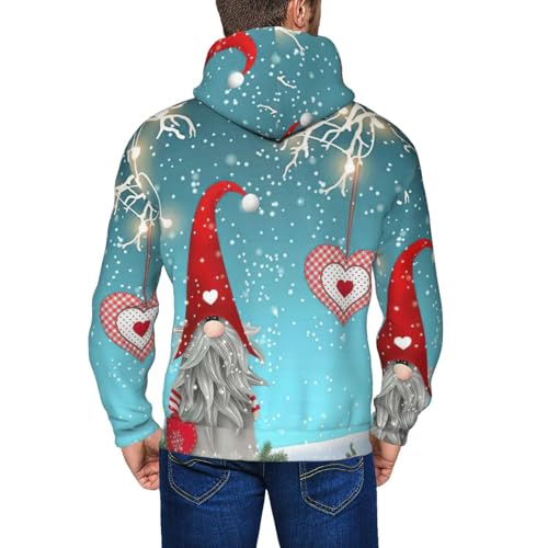 Sweat à capuche chaud homme fermeture éclair imprimé Noël original - 7