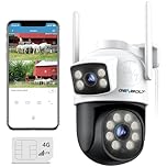 GENBOLT 3G/4G LTE Security Camera Outdoor No WiFi, Dual Lens Cellular CCTV Camera with Sim Card, PoE Surveillance Camera IP with Humanoid Tracking, Cloud Storage
