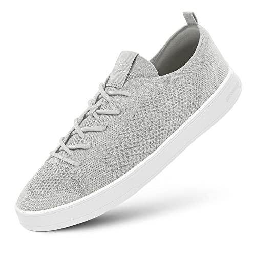 Giesswein Wool Sneaker Men Gris Clair 40 - Chaussures à Plateforme pour Hommes, Baskets décontractées en Laine mérinos 3D Stretch, Lacets Super légers