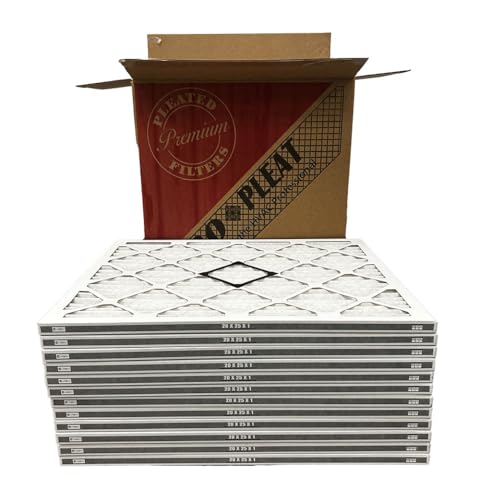 Pro-Pleat 20x25x1 MERV-10 Air Filters (12-Pack) | Superior to MERV-8 – Traps More Dust, Pet Dander & Smoke | Ideal for Allergies | High-Performance HVAC, AC & Furnace Filters for Home & Commercial Use