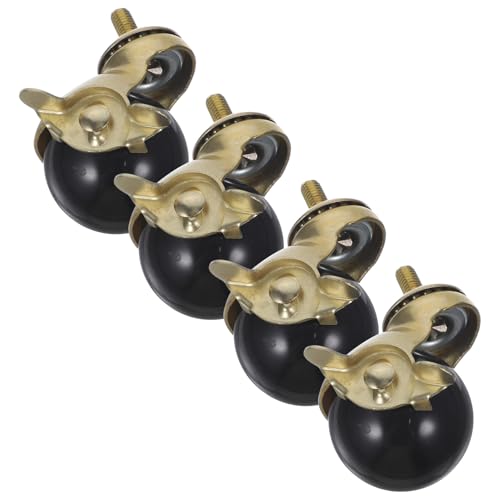 TOVINANNA 4個 電鍍ゴールド仕上げ多機能家具キャスター 静音転式オフィスチェア ソファ キャビネット用交換キャスター家具用ポータブル車輪