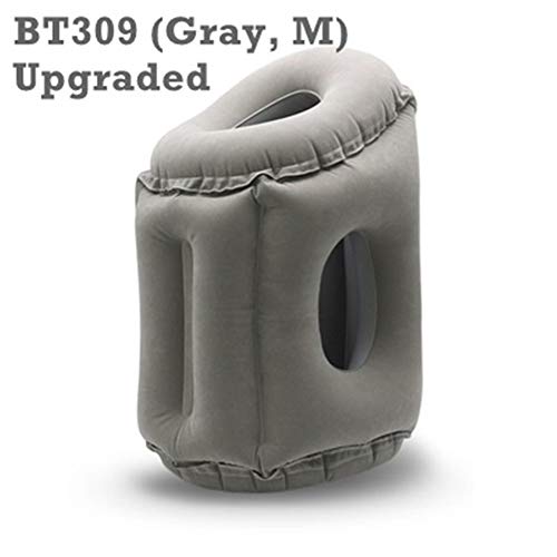 Preisvergleich Produktbild HUAJIANGHU Verbesserte Aufblasbare Luftkissen-Reisekissen-Kopfstützen-K... for Flugzeug-Flugzeug-Auto-Büro-Rest-Ans... Kissen (Color : BT309 M Gray)