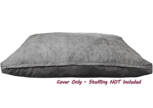 Dogbed4Less Diy Pet Bed Pillow Grey Microsuede Duvet Cover And Waterproof Internal Case For Medium Large Dog At 41X27X4 Inch - Covers Only #TOP2