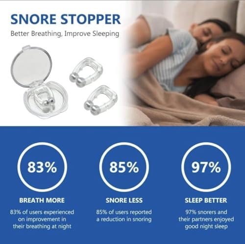 WEZOSHINET Anti Snoring Nose Clip Devices for Men and Women, Snoring stopper, Snore Free Magnetic Nose Clip, Snoring Solution Pack of 2
