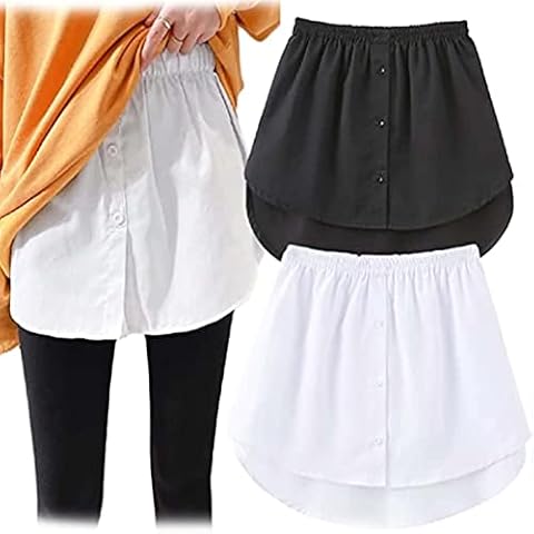 2Pcs Shirt Extenders for Women Plus Size, Adjustable Mini Fake Top Lower Sweep Set, Solid Layering Shirt Extender for Sweaters Sweatshirts Jackets Coats (4XL) Cover