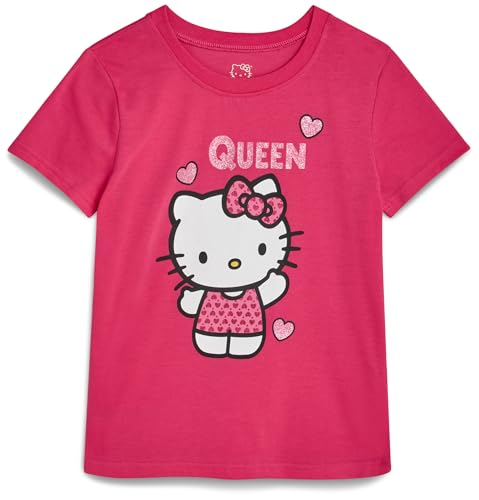 Image of Hello Kitty Girls Shirts - Short Sleeve Cute Casual Crewneck Graphic Tees Shirts for Girls Tops T-Shirt (Sizes: 4-12),