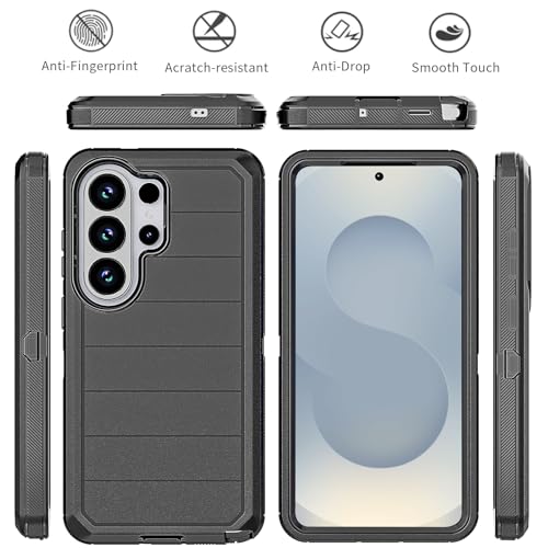 for Samsung Galaxy S26 Ultra Case with Belt Clip Holster, 2X Screen Protector, Heavy Duty 3-Layer Military Grade Rugged Full Body Shockproof Protection Phone Cover for Galaxy S26 Ultra (Black) by Zuianrll - Used condition - Image 3